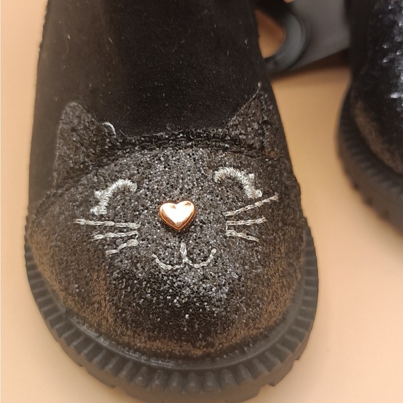 Wonder Nation Black Kids Boots with Cat Face - Picture 5 of 10